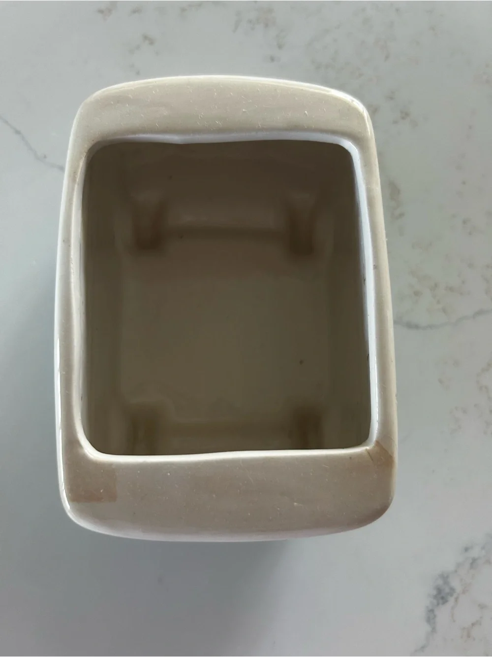 Ceramic Flower VW Bus Planter - Cream and Aqua